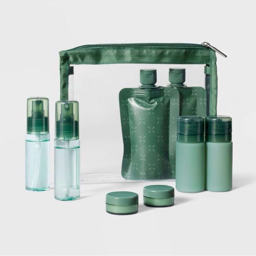 Open Story 8-Piece Complete Travel Toiletry Set.